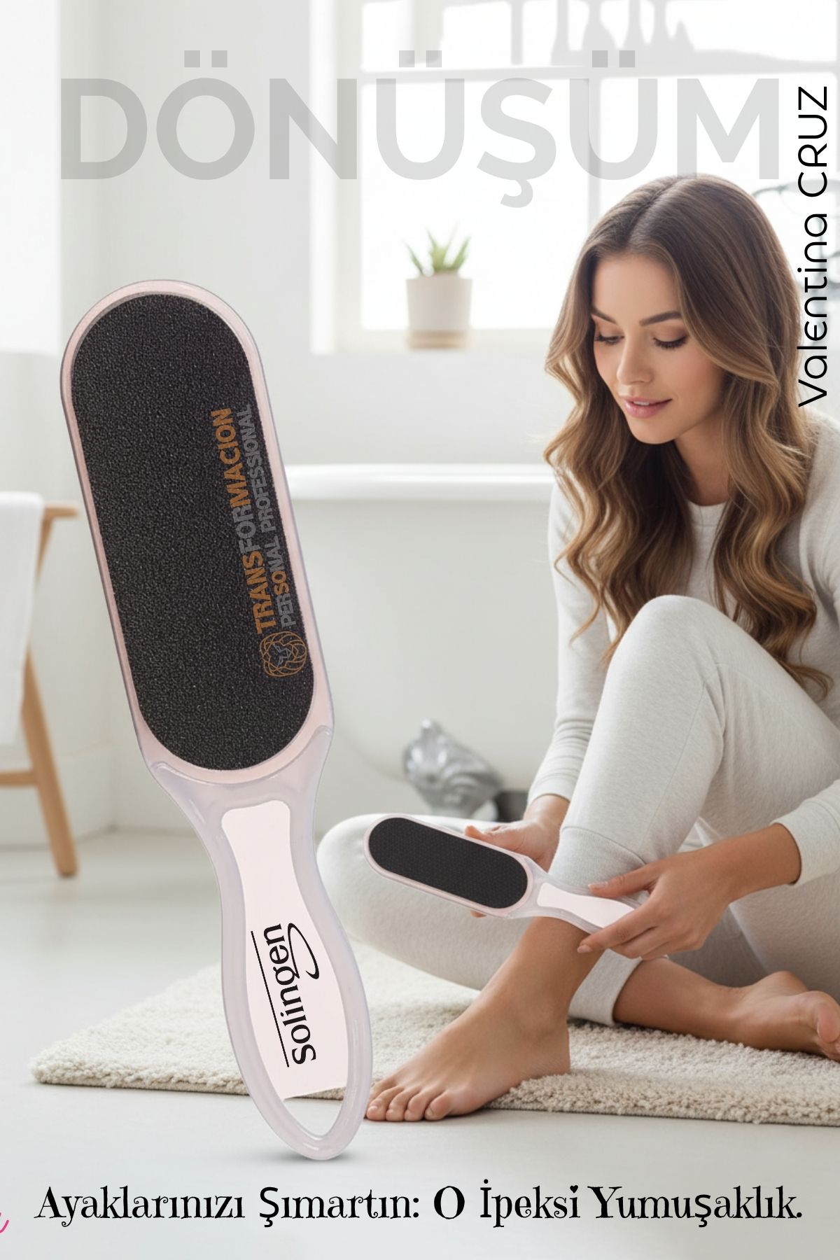 Peeling Çift Taraflı Ayak Törpüsü  Nasır Giderici Ölü Deri Pedikür Aleti Solingen Professional 