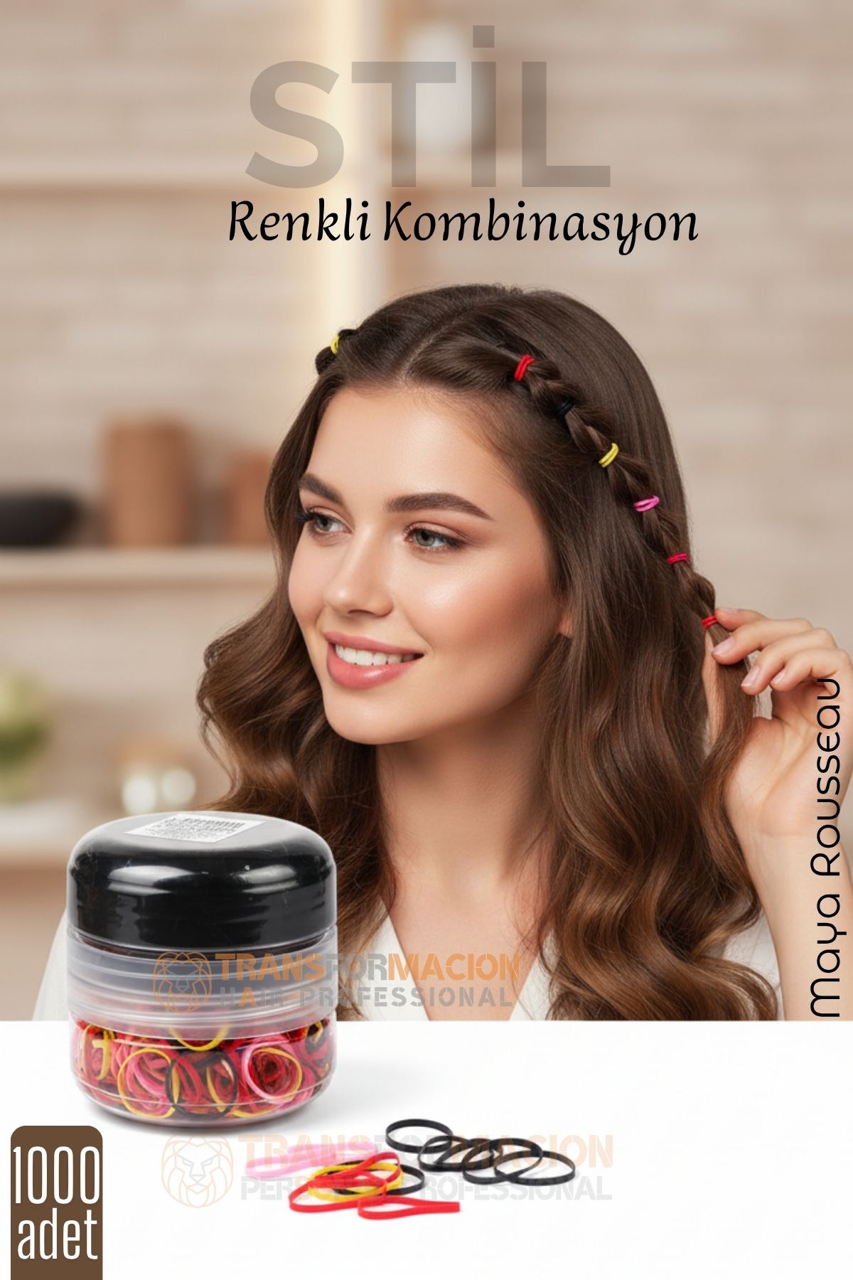 Silikon Saç Tokası Saç Lastiği Mini Elastik Toka 1000 ADET 2 RENK 