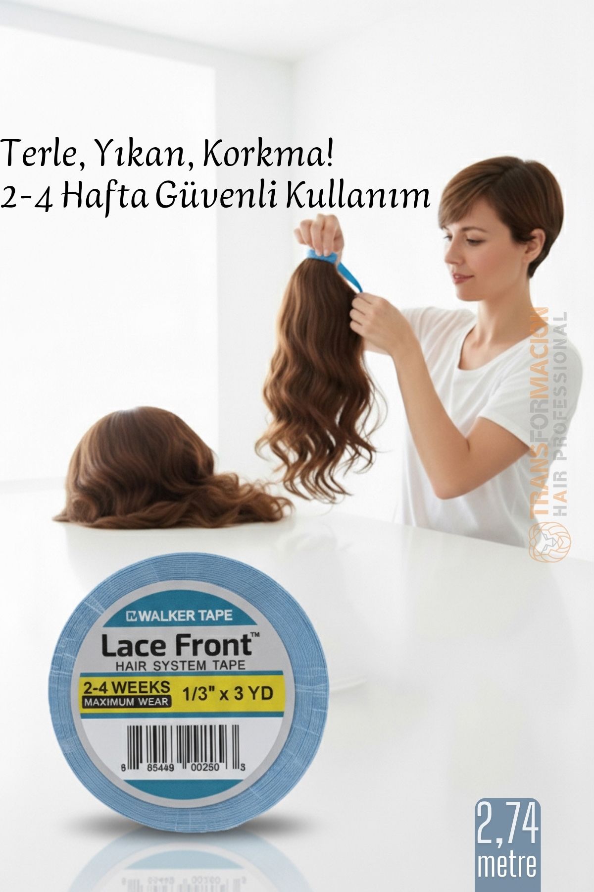 Protez Saç Bandı - 2-4 Haftalık Peruk Bandı Walker Tape Lace Front 1cmx2.75  metre 