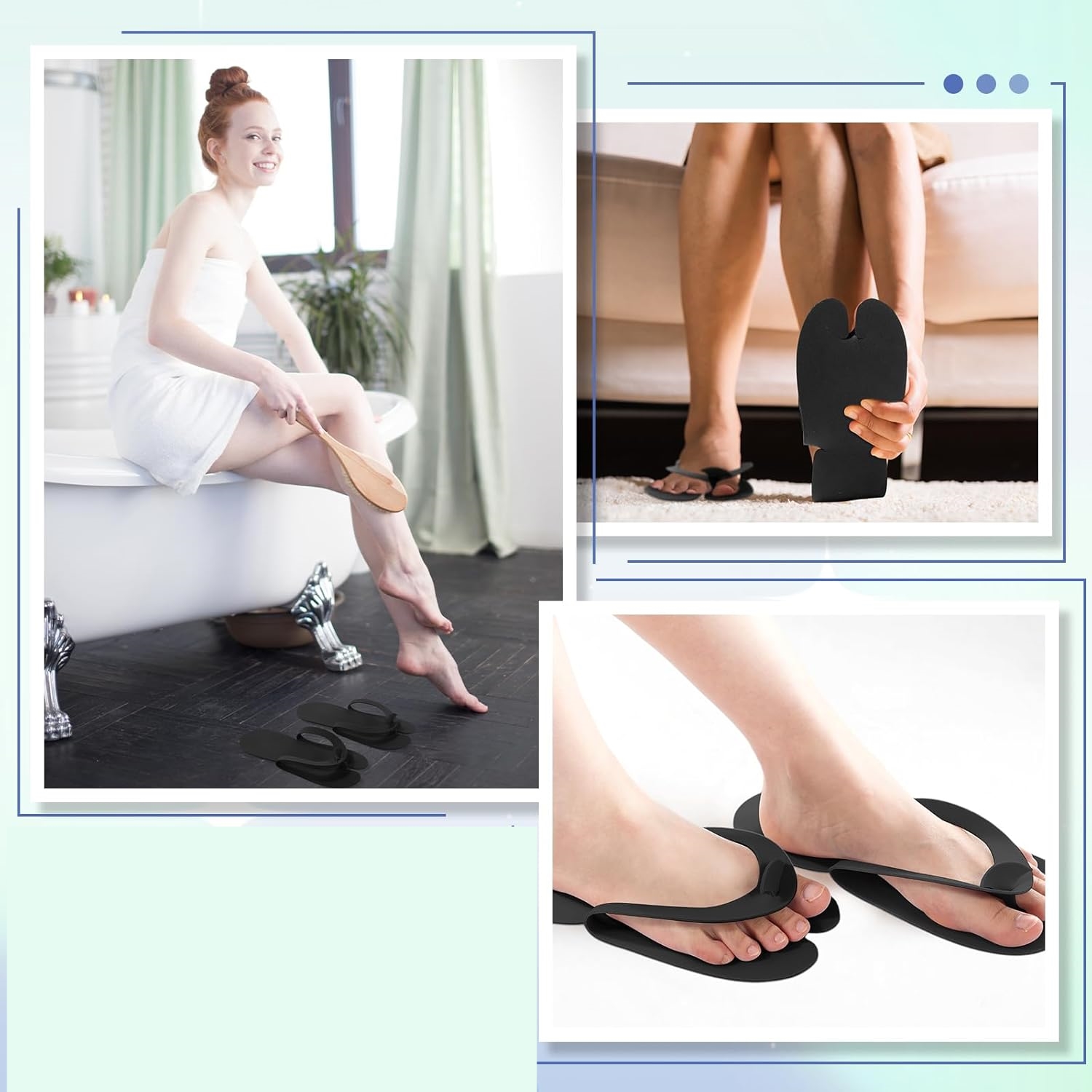 Tek Kullanımlık Spa Otel  Pedikür Terliği  50 Çift 2 MM Kalınlık 722331