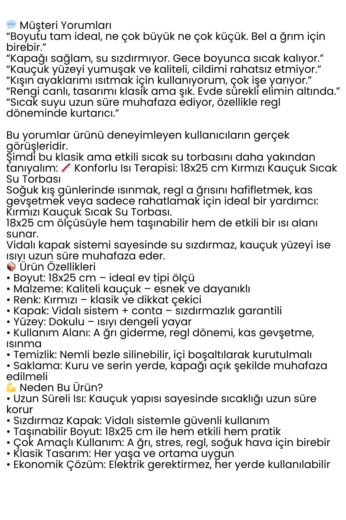 Kauçuk Sıcak Su Torbası –18x25 cm Termofor | Termal Torba 722333