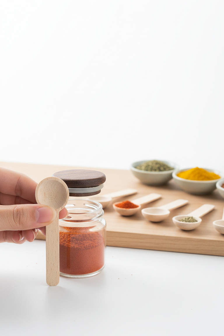 4’lü Ahşap Ölçü Kaşığı Seti – 6.5 cm Doğal Ahşap, Baharat ve Kahve İçin Pratik Mutfak Yardımcısı 715600