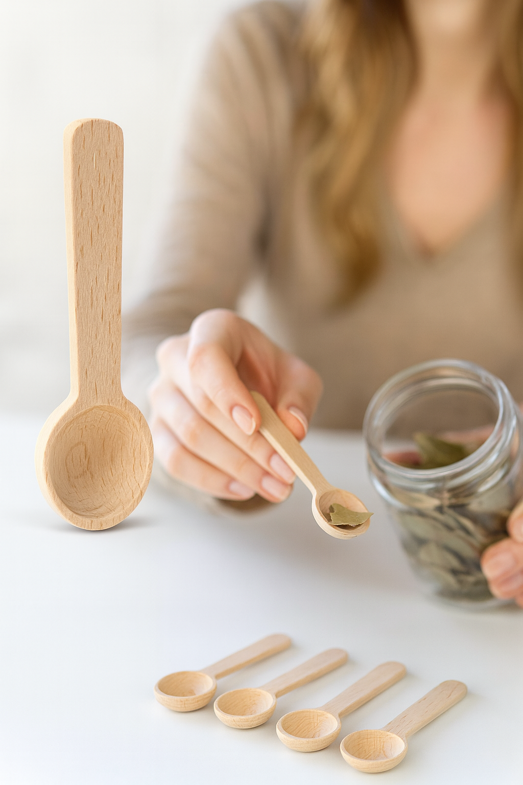 4’lü Ahşap Ölçü Kaşığı Seti – 6.5 cm Doğal Ahşap, Baharat ve Kahve İçin Pratik Mutfak Yardımcısı 715600