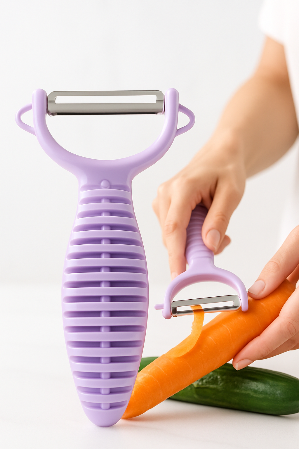 13,5 cm Ergonomik Sebze Soyacağı – Renkli Tasarım, Paslanmaz Bıçaklı, Konforlu Kullanım 722341