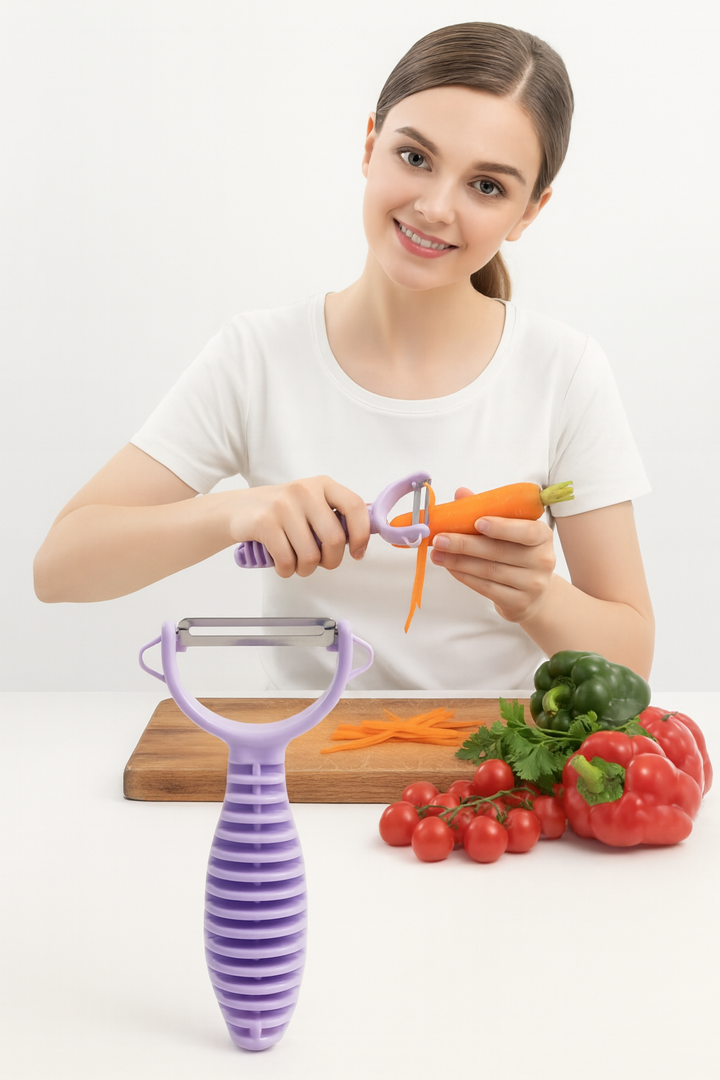 13,5 cm Ergonomik Sebze Soyacağı – Renkli Tasarım, Paslanmaz Bıçaklı, Konforlu Kullanım 722341