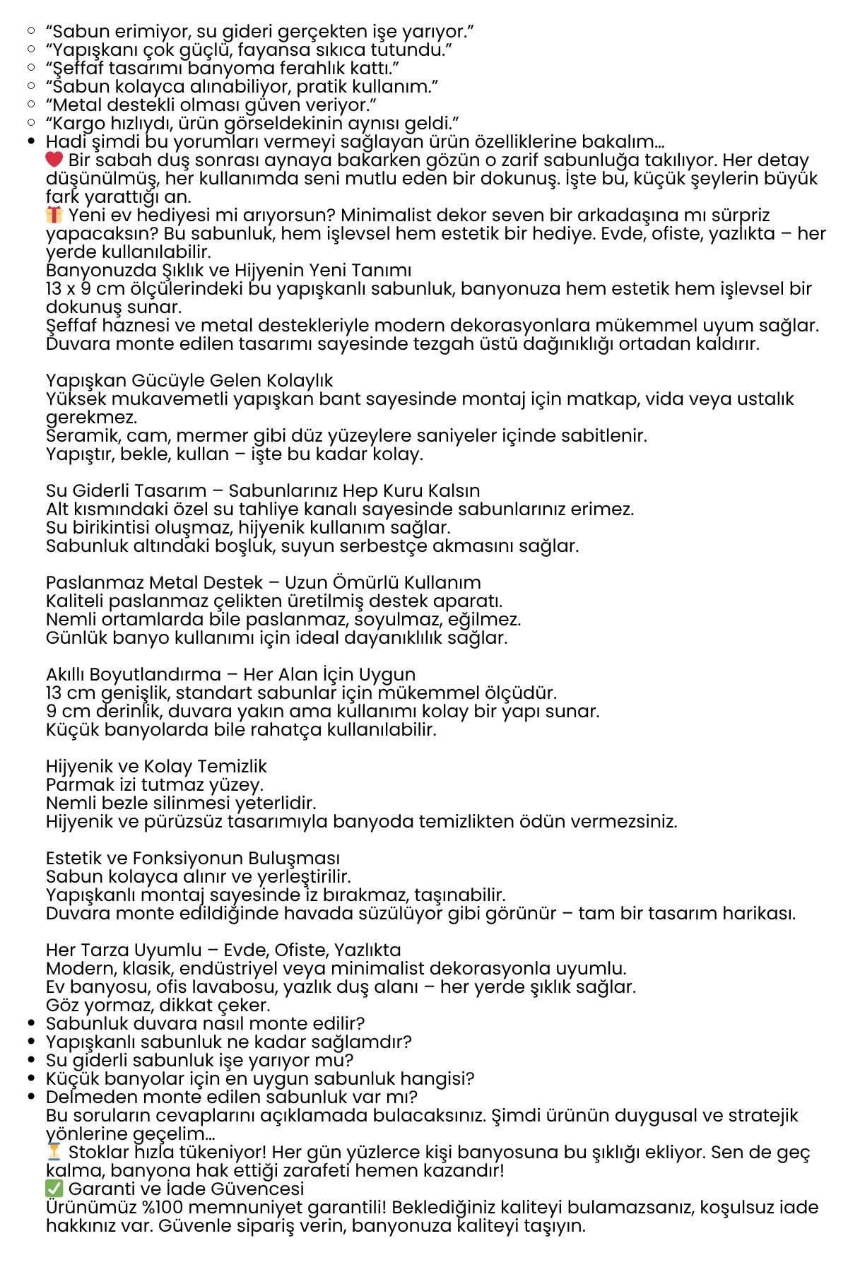 Yapışkanlı Sabunluk – Su Giderli, Katı Sabun Kutusu, 13 x 9 cm 722345