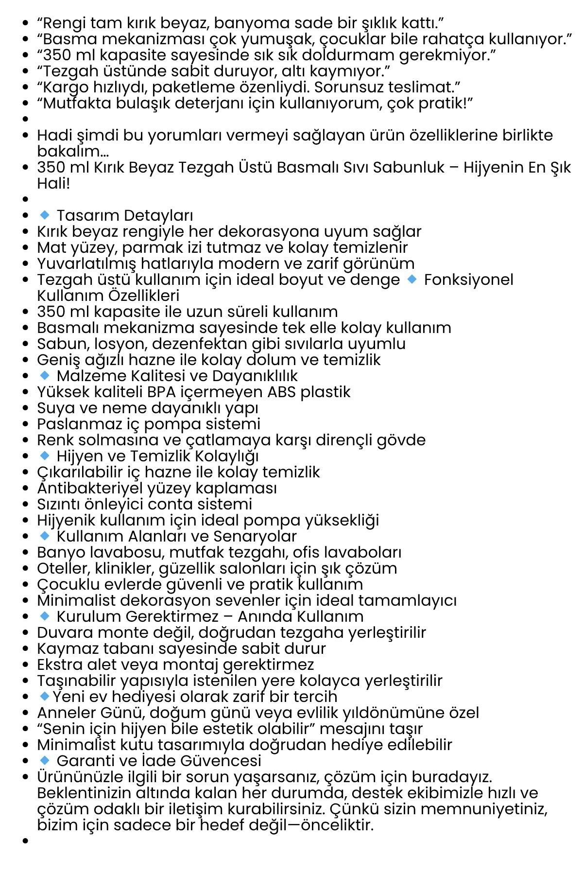 Sıvı Sabunluk – Kırık Beyaz Renk, 350 ml,  Modern Tasarım 722350