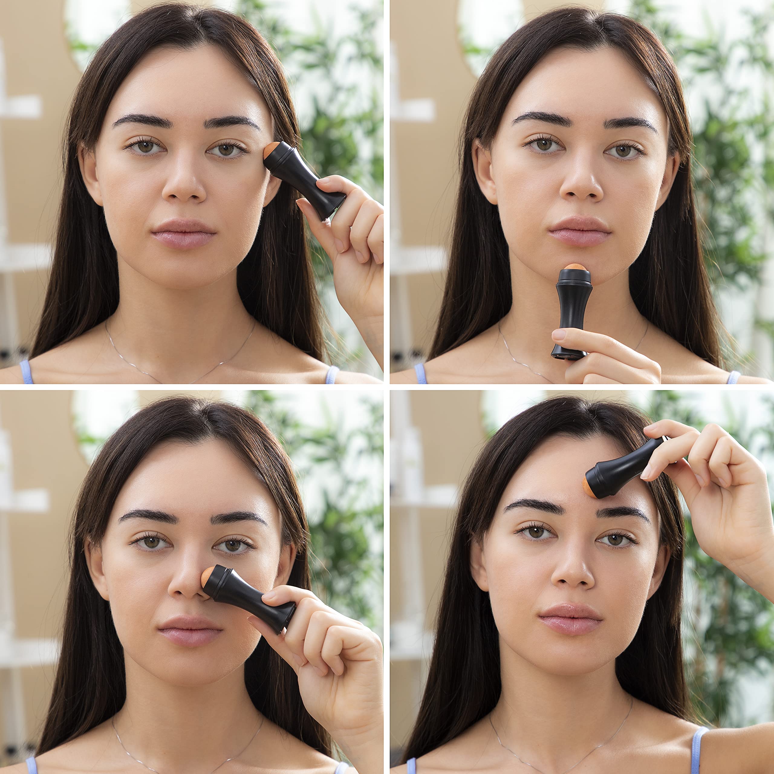 Volkanik Taşlı Yağ Emici Yüz Roller - + Yedek Taşlı Set – Ciltteki Yağı Anında Al, Mat Görünüm Kazan! 722356