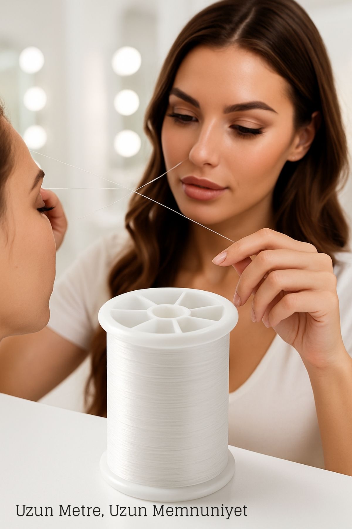 Profesyonel Kuaför Kaş Bıyık Alma İpi – Ekstra Sağlam 500 metre Beyaz 722358