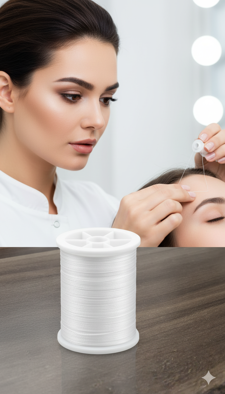 Profesyonel Kuaför Kaş Bıyık Alma İpi – Ekstra Sağlam 12 ADET X 500 metre Beyaz 722359