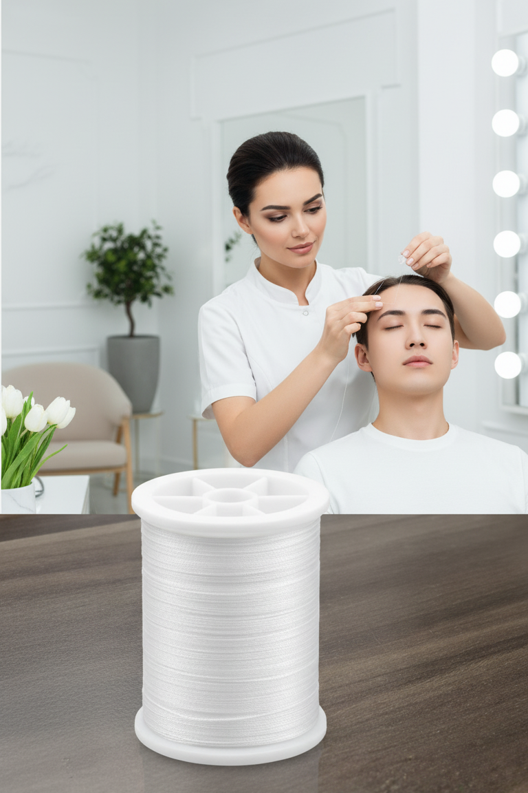 Profesyonel Kuaför Kaş Bıyık Alma İpi – Ekstra Sağlam 12 ADET X 500 metre Beyaz 722359