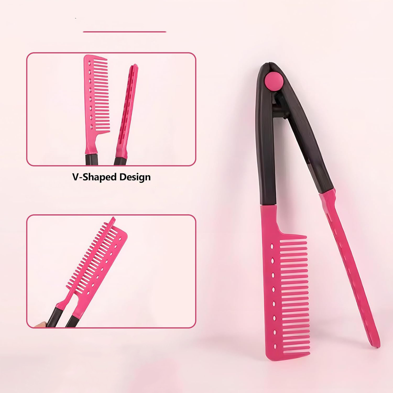 Manuel V Tipi Keratin Saç Düzleştirici – Isısız, Taraklı Saç Maşası  Pratik ve Taşınabilir 722360