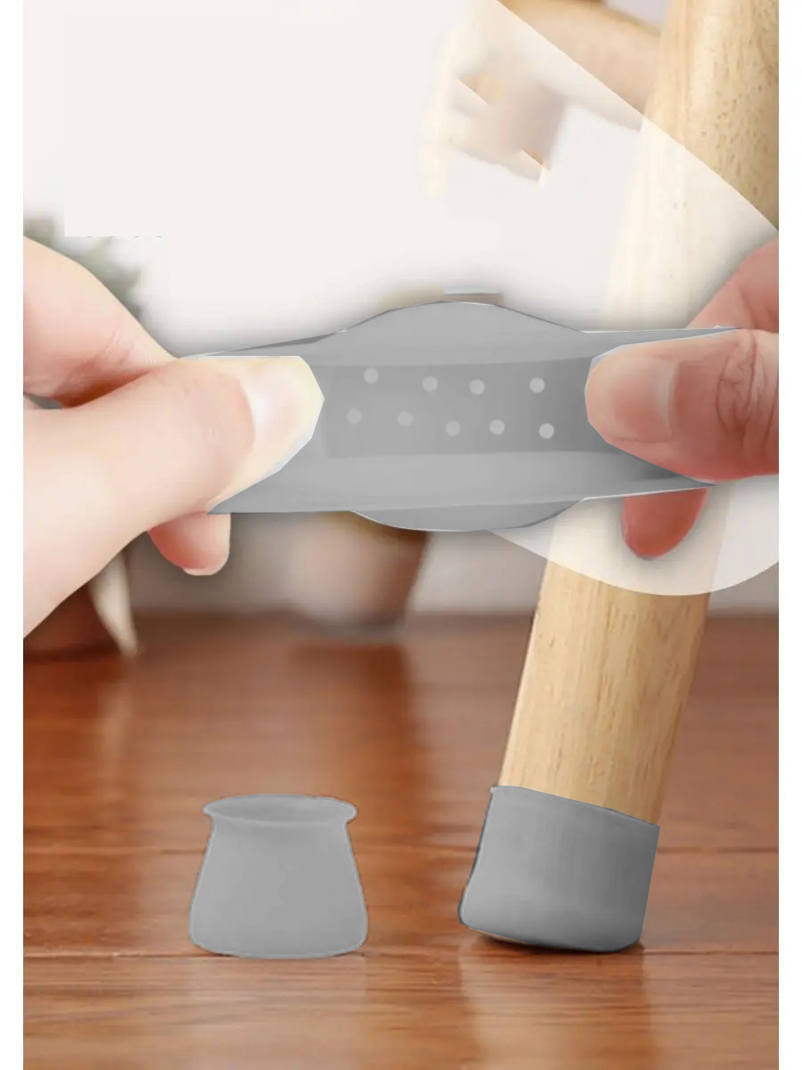 Silikonlu Sandalye Ayak Koruyucu – Sessiz ve Çiziksiz Kullanım, 4’lü Set GRİ 722361