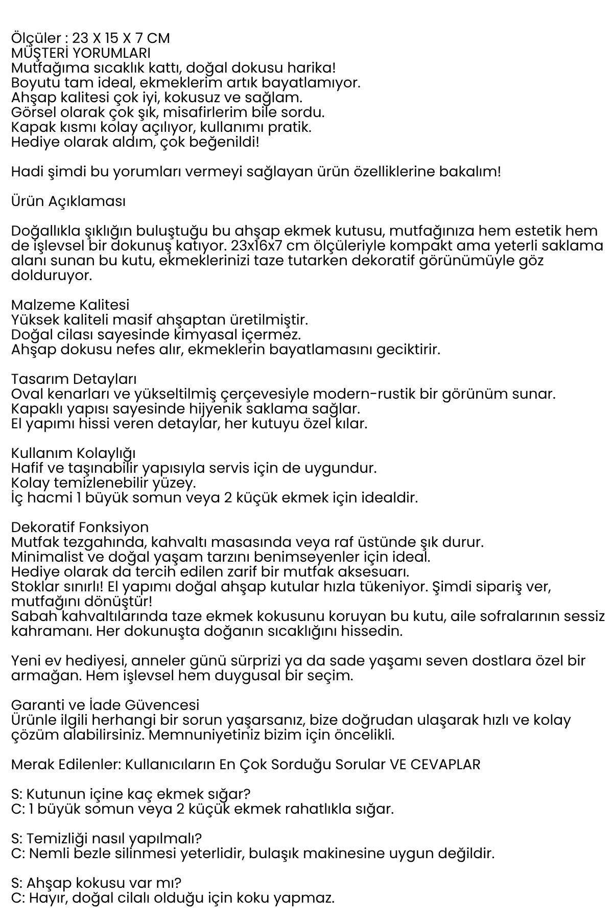 Ahşap Ekmek Kutusu - Doğal, Şık ve Fonksiyonel 722368