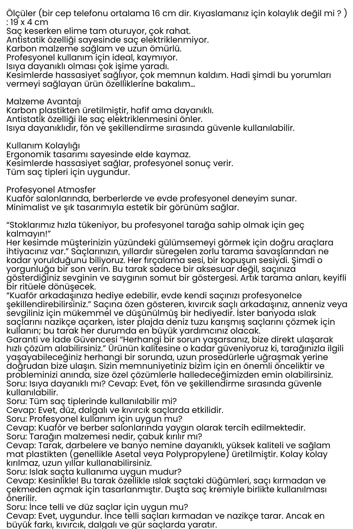 Kuaför Saç Kesim Tarağı - Profesyonel Berber Kesim Tarağı 722379