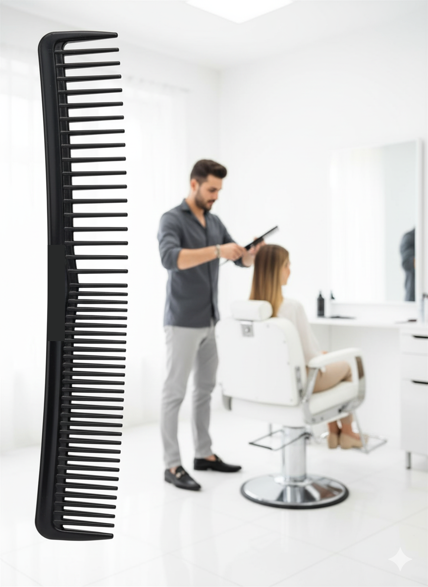 Kuaför Saç Kesim Tarağı - Profesyonel Eğimli Tasarım Berber Kesim Tarağı 722380