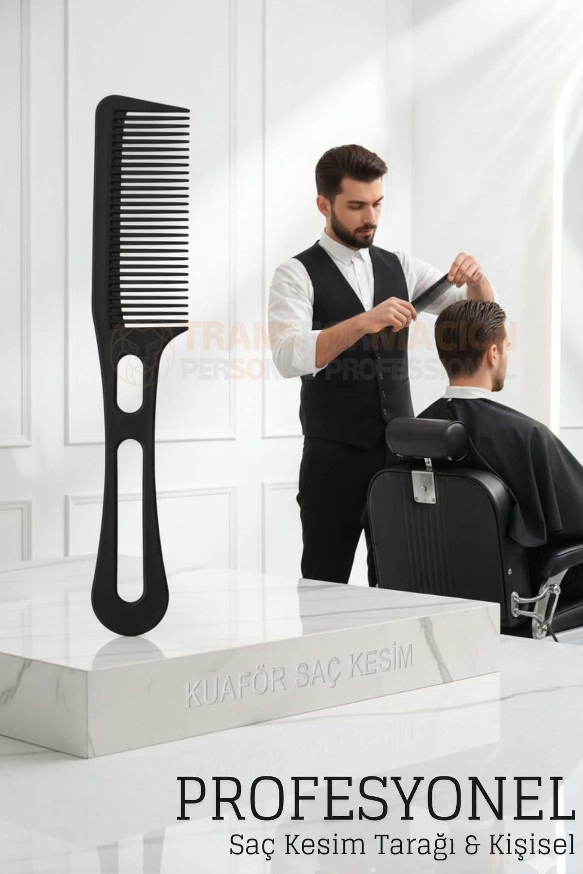 Kuaför Saç Kesim Tarağı - Profesyonel   Tasarım Berber Kesim Tarağı 722383