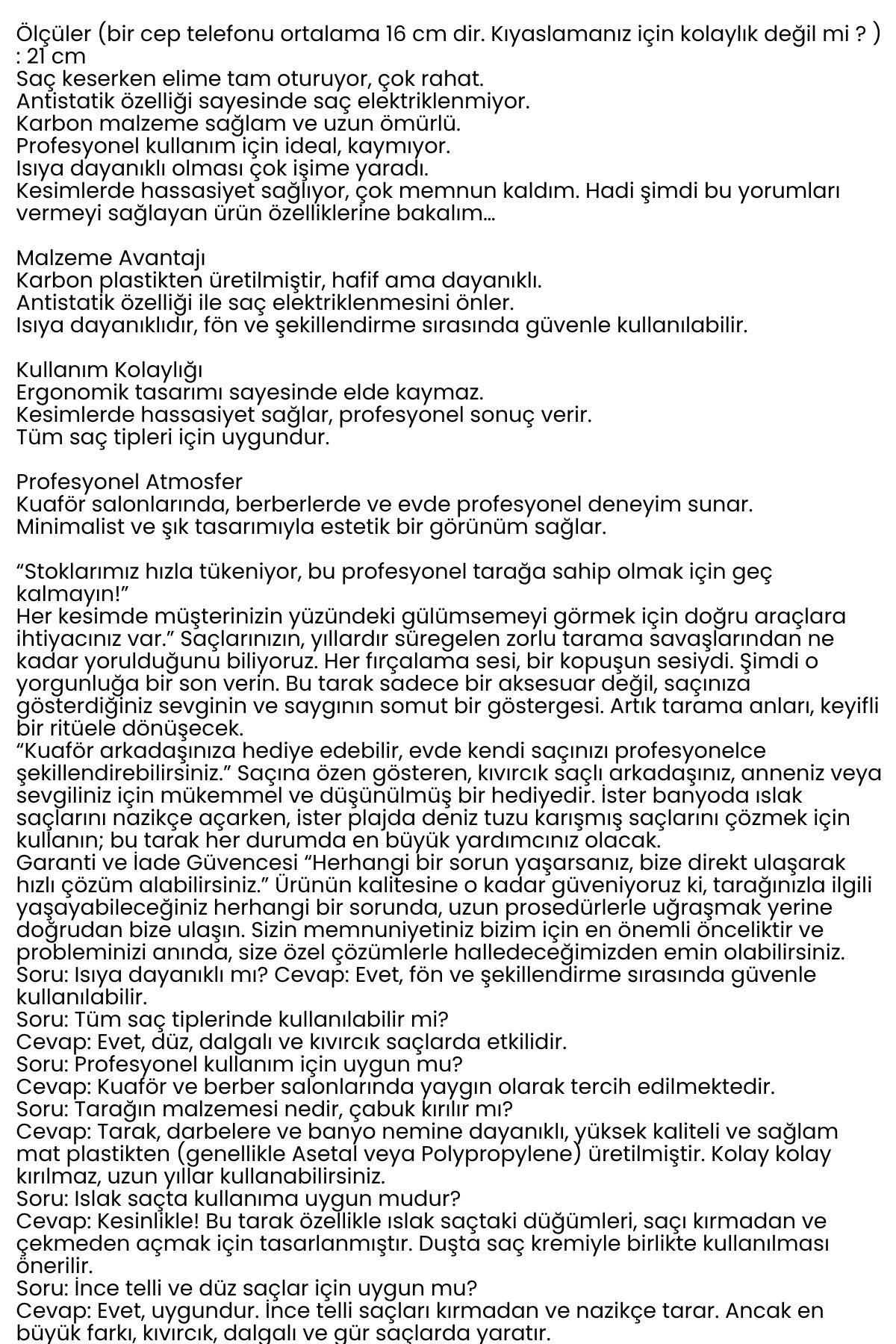 Kuaför Saç Kesim Tarağı - Profesyonel   Tasarım Berber Kesim Tarağı 722383