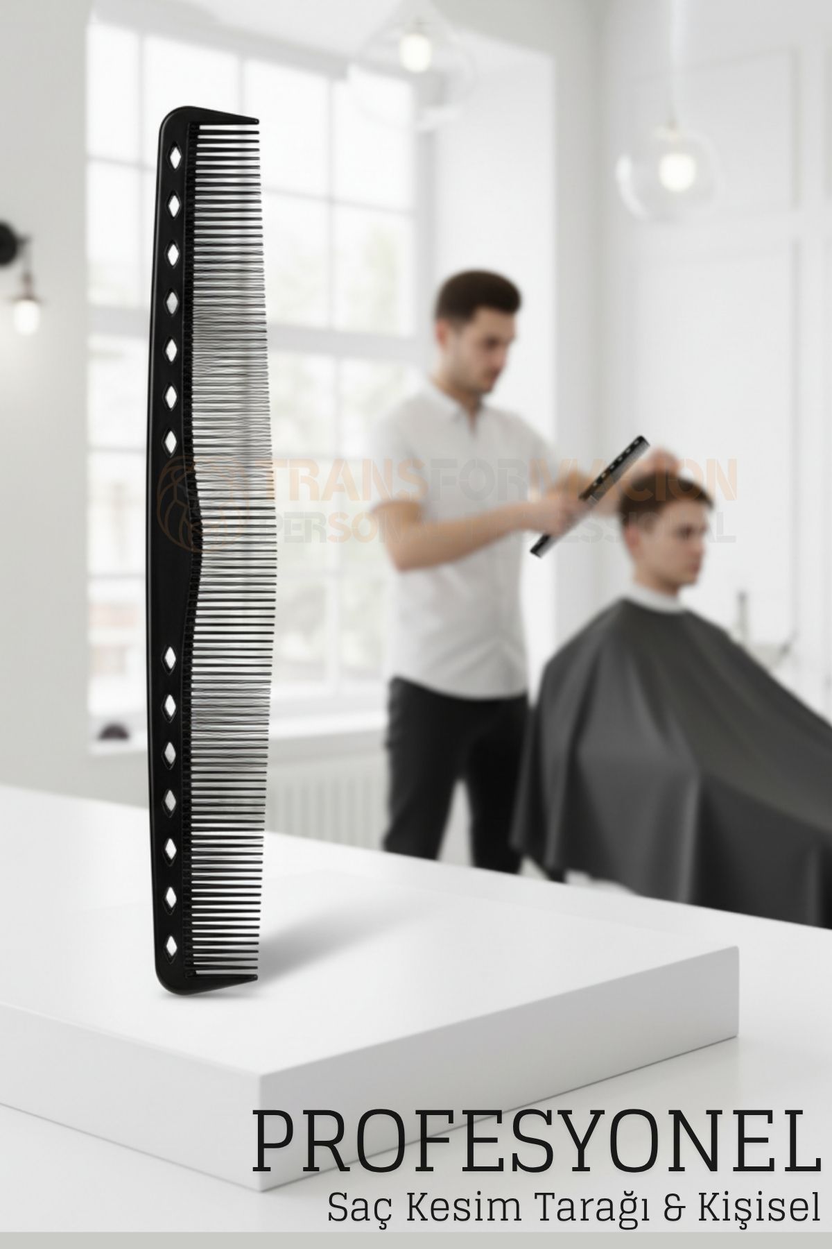 Kuaför Saç Kesim Tarağı - Profesyonel Üçgen Tasarım Berber Kesim Tarağı 722384