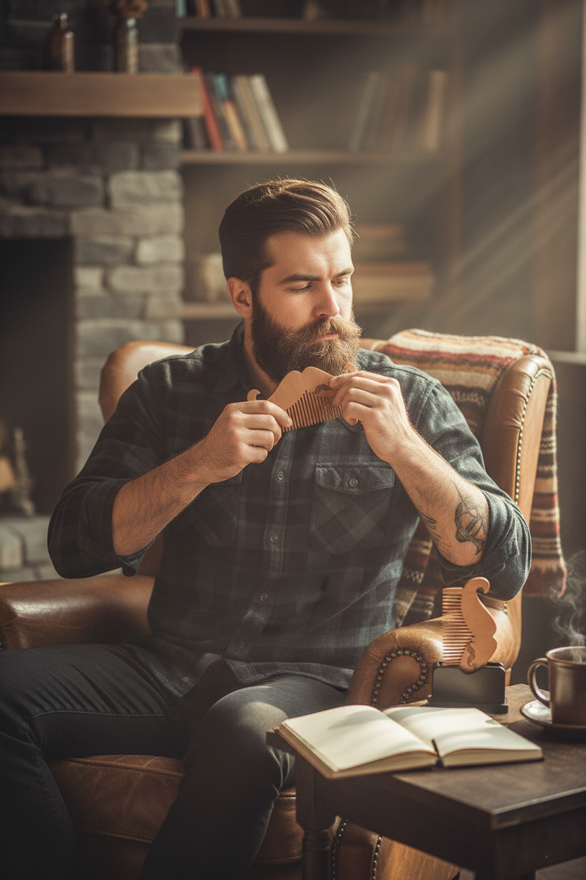 Ahşap Sakal ve Bıyık Tarağı – Antistatik Şimşir Tarak  722387