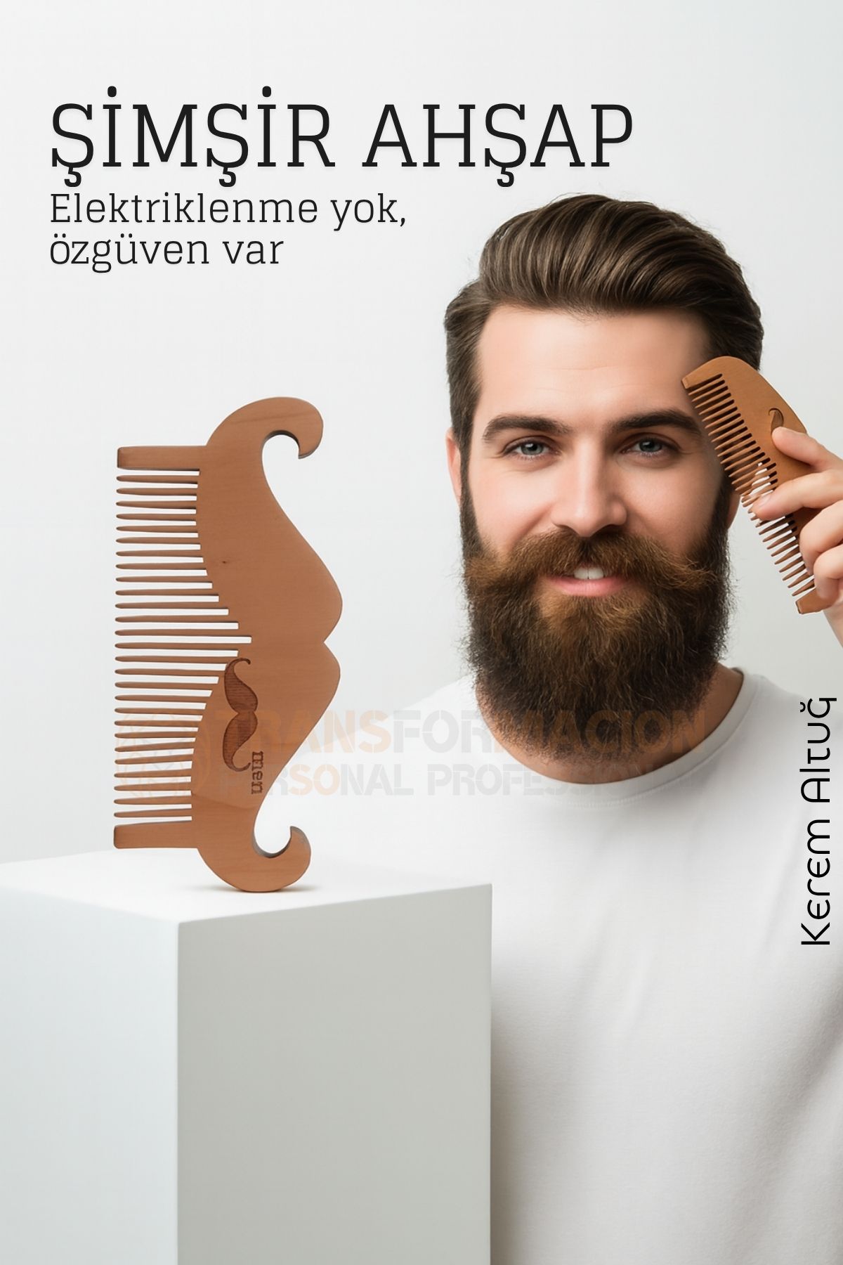 Ahşap Sakal ve Bıyık Tarağı – Antistatik Şimşir Tarak  722387