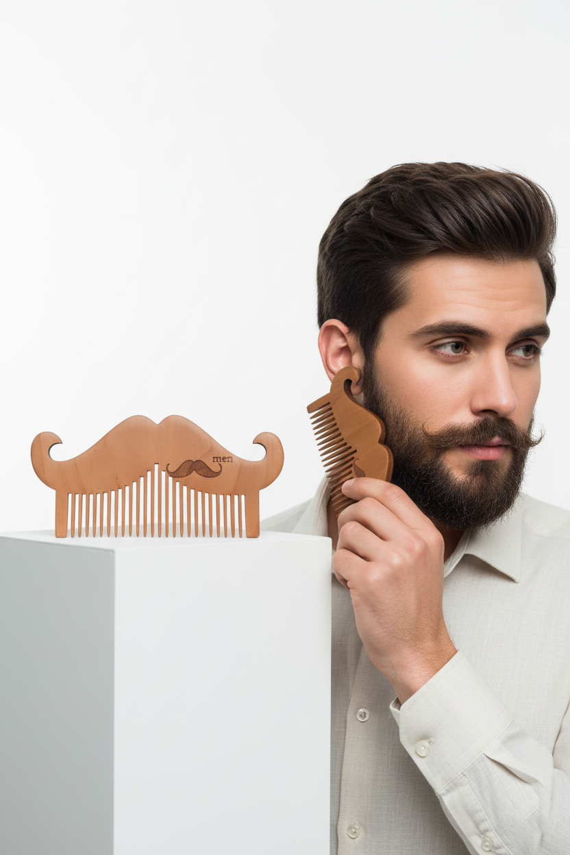 Ahşap Sakal ve Bıyık Tarağı – Antistatik Şimşir Tarak  722387