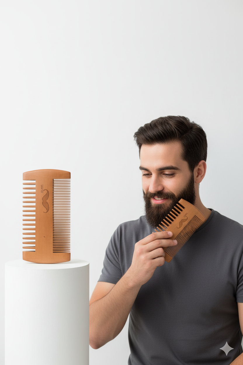Ahşap Sakal ve Bıyık Tarağı – Antistatik Şimşir Tarak  722388