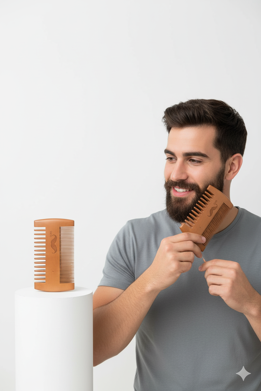 Ahşap Sakal ve Bıyık Tarağı – Antistatik Şimşir Tarak  722388