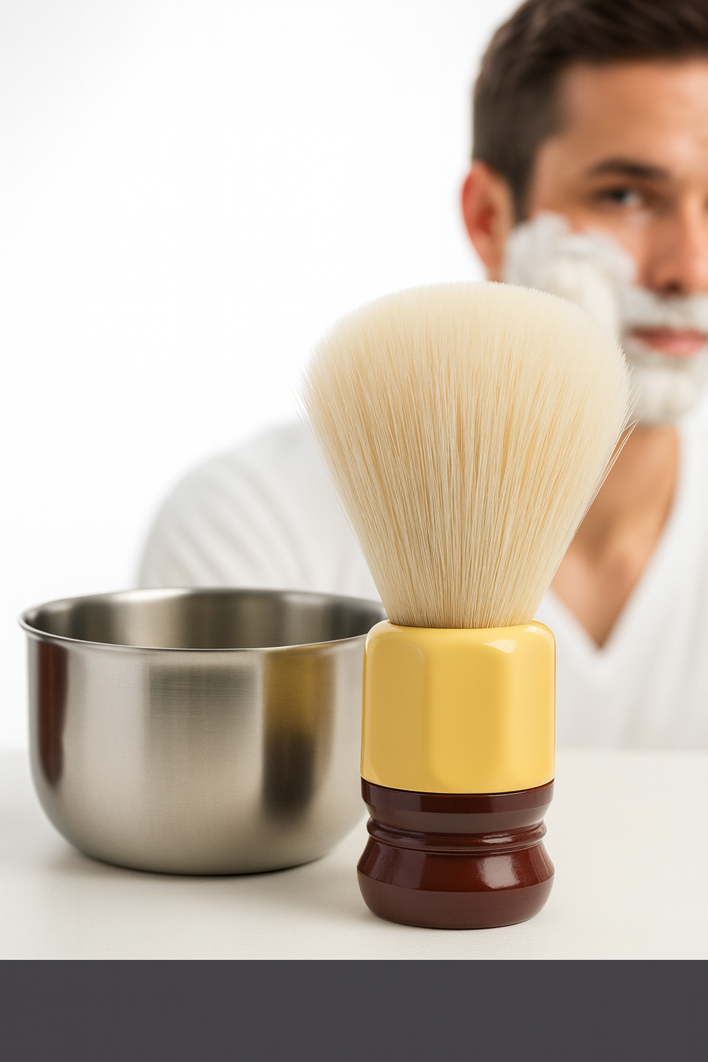 Premium Tıraş Fırçası  - %100 Domuz Kılı  - Yoğun Köpük, Pürüzsüz Tıraş 722391