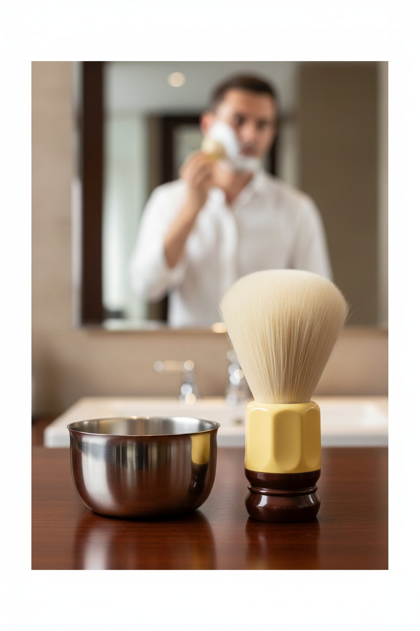 Premium Tıraş Fırçası  - %100 Domuz Kılı  - Yoğun Köpük, Pürüzsüz Tıraş 722391