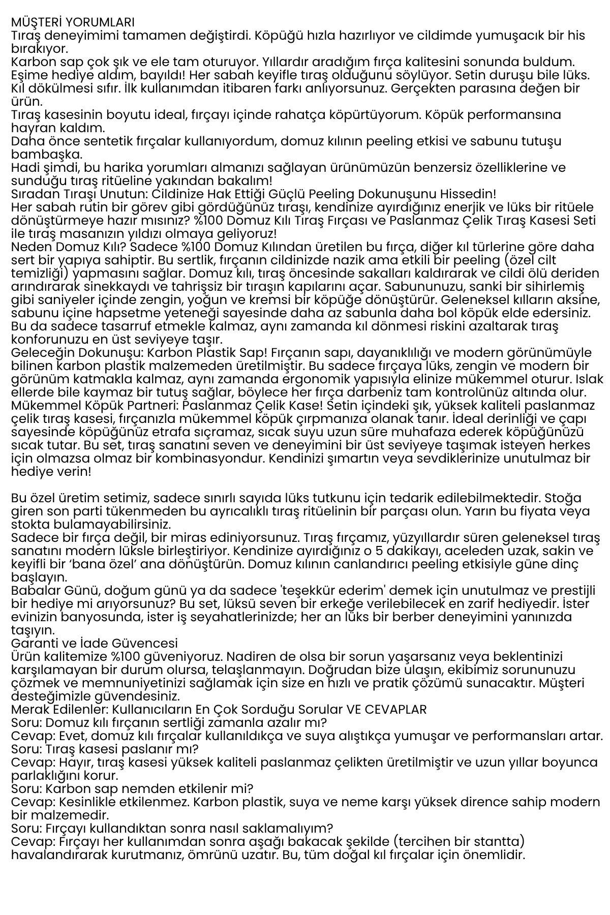 Premium Tıraş Fırçası  - %100 Domuz Kılı  - Yoğun Köpük, Pürüzsüz Tıraş 722391