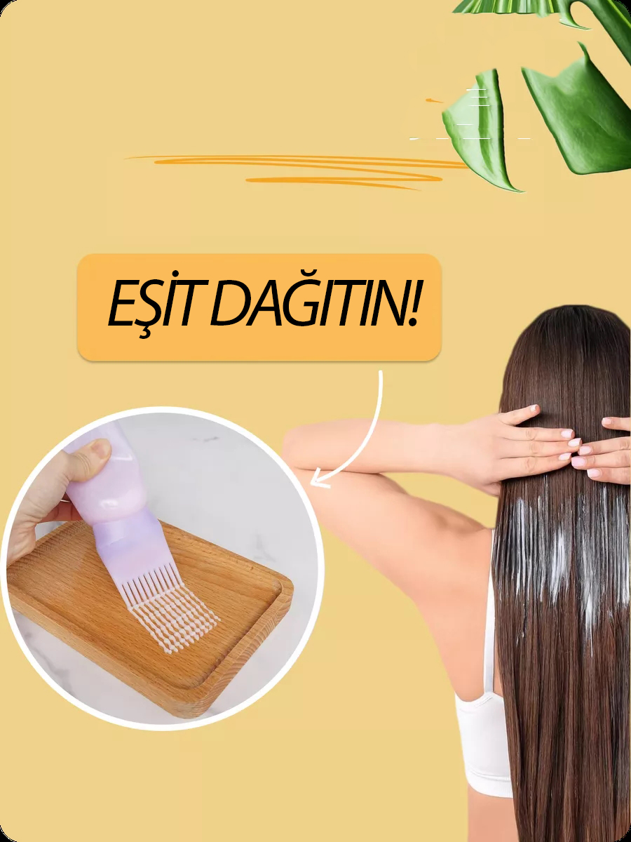 Saç Boyama Seti 3’lü ve Saç Boyası Eşit Dağıtım Şişesi  Tarak, Seti Fırça, Boya Kabı 722392