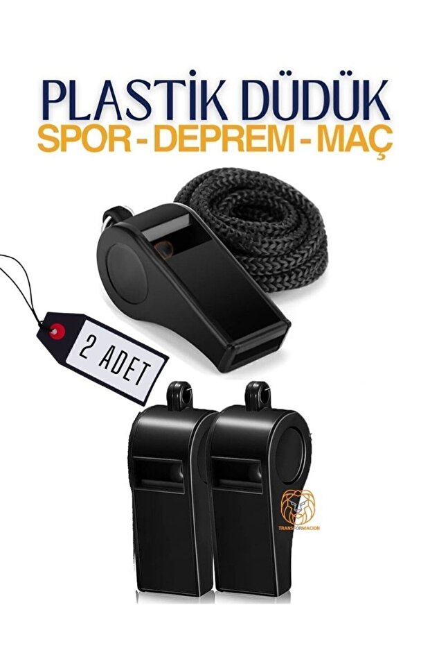 Plastik Düdük - Spor Düdüğü - Hakem Düdüğü Metal Deprem Düdüğü 2 li SET 716929