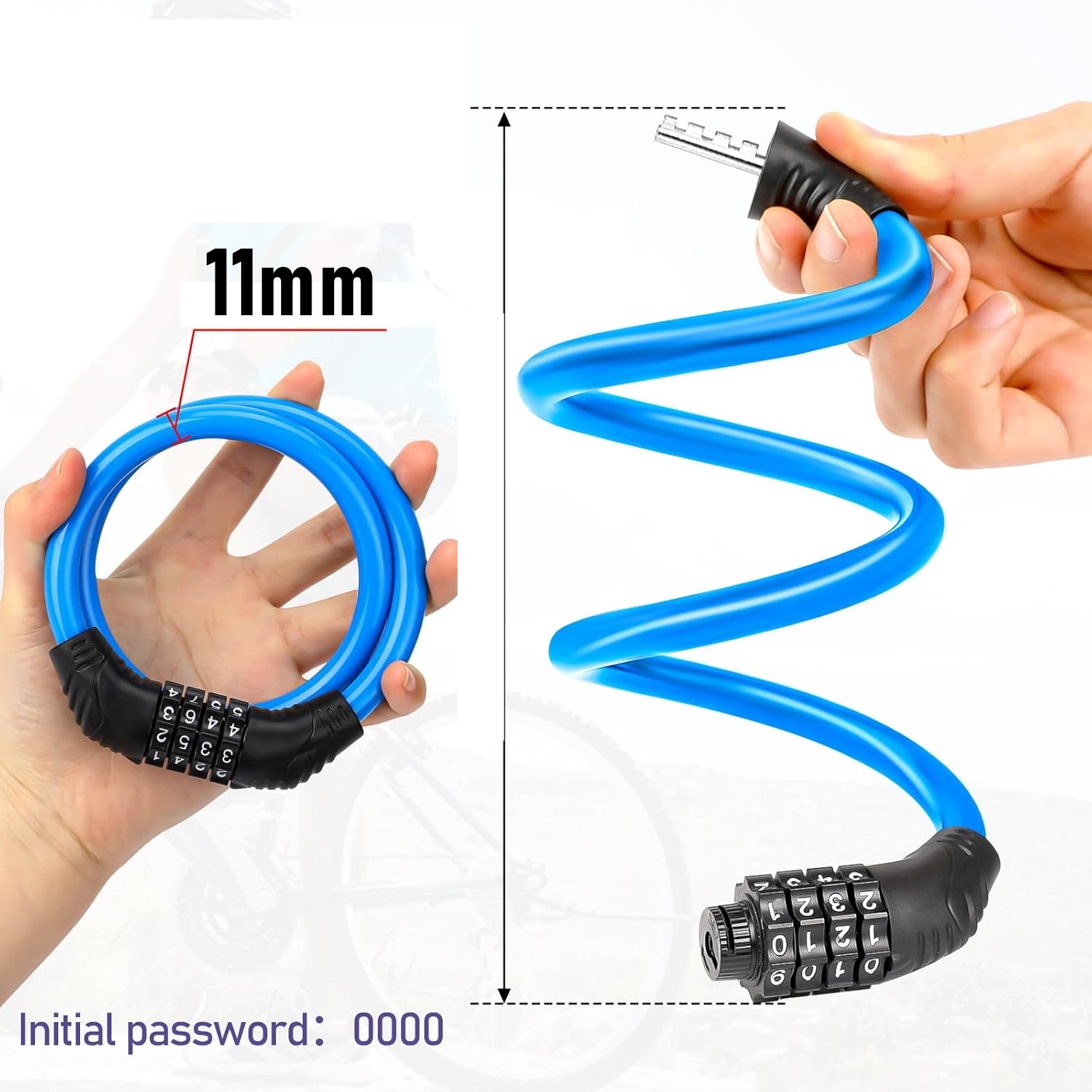 Şifreli Bisiklet Kilidi Scooter Motosiklet Kilidi - Anahtarsız Güvenlik Çelik Kablo 722393