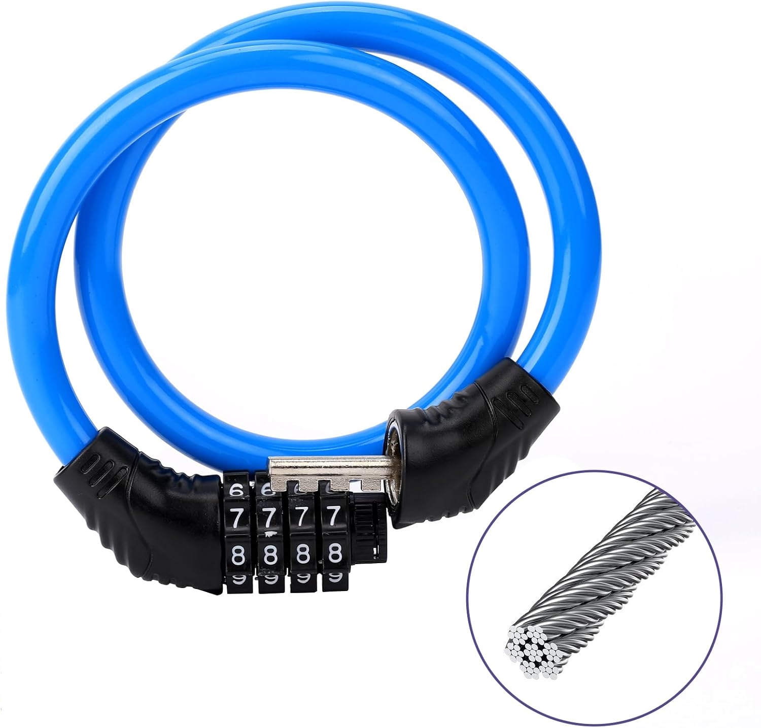 Şifreli Bisiklet Kilidi Scooter Motosiklet Kilidi - Anahtarsız Güvenlik Çelik Kablo 722393