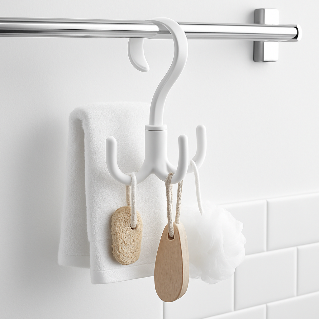 360° Dönerli Kancalı Çok Amaçlı Askı - Dolap İçi Düzenleyici Takı Askısı Şal Askısı 722400