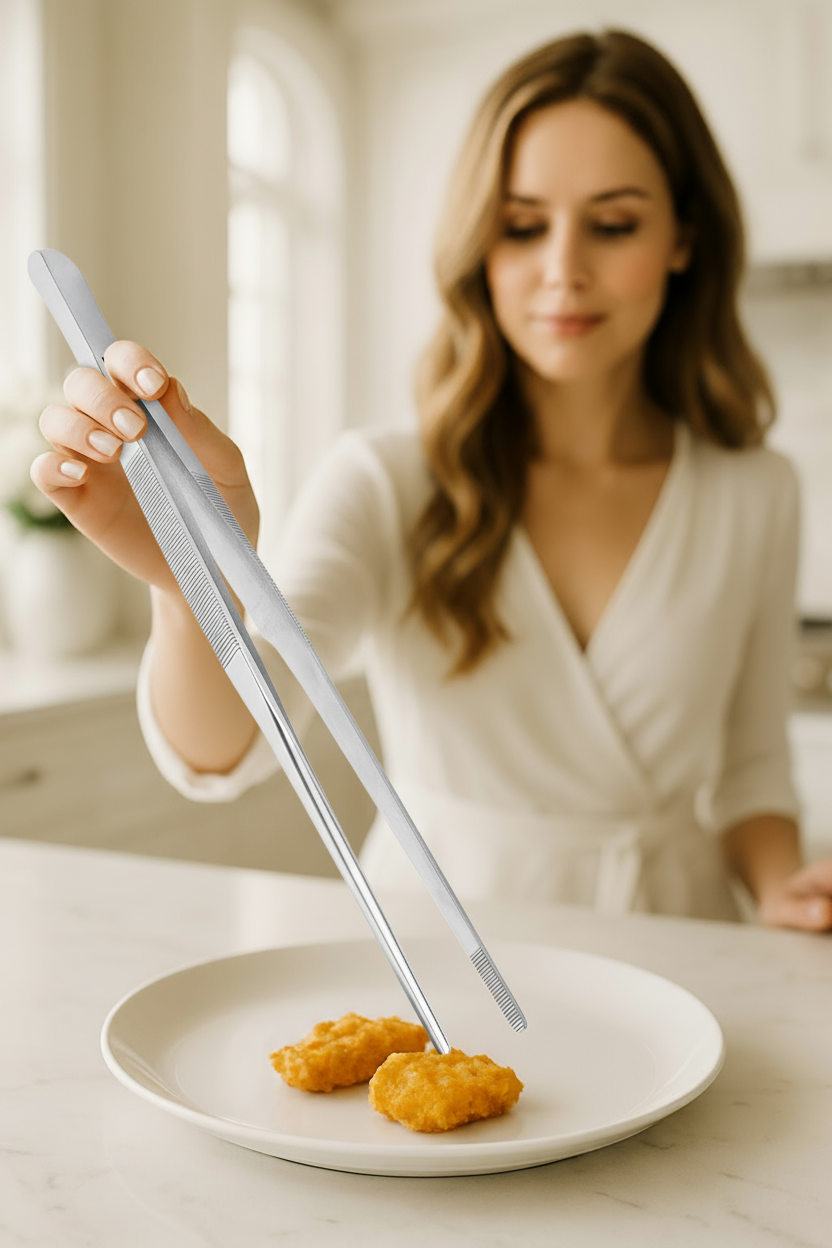 Paslanmaz Çelik Şef Cımbızı 30 cm – Mutfak Maşası Kızartma Maşası 722401