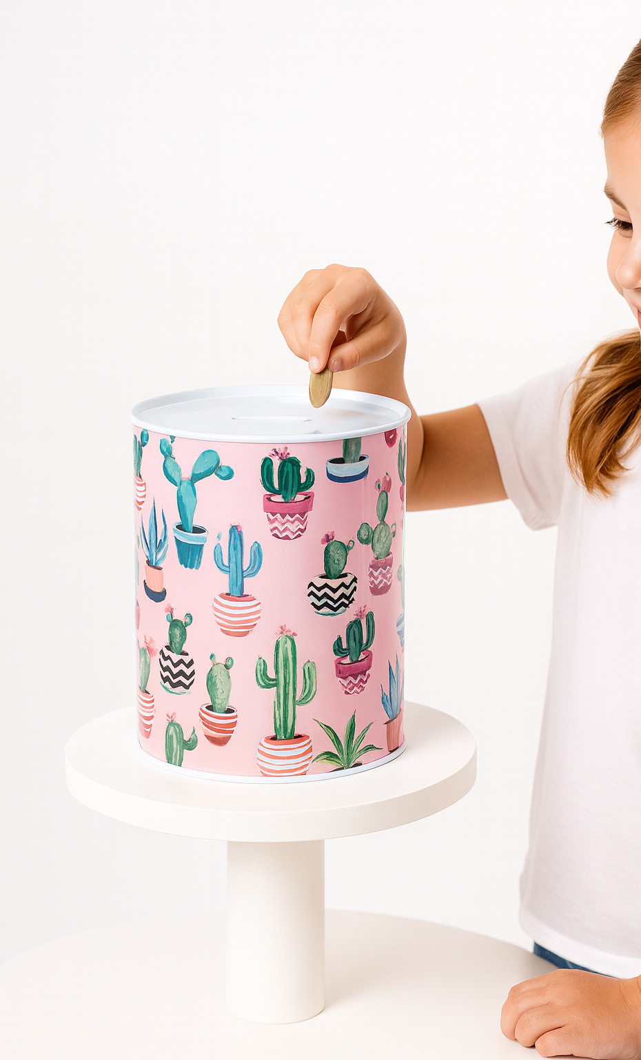 Desenli Metal Kumbara | 11x9 cm - Tasarruf ve Dekorasyon Bir Arada 722402