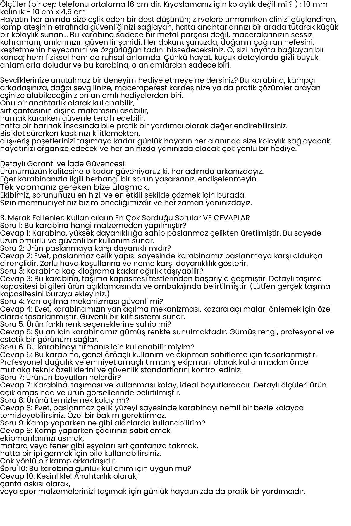 Çelik Yan Açılır Karabina -10 mm Kamp, Tırmanış ve Günlük Kullanım İçin Güvenli Kilit  722411