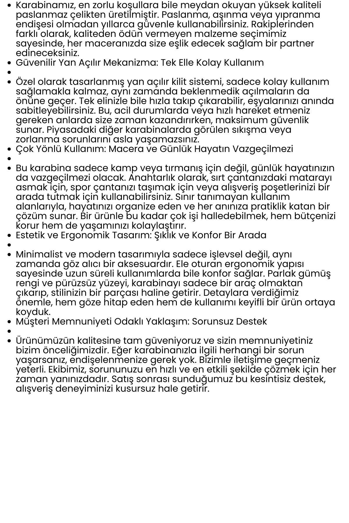 Çelik Yan Açılır 10 LU Karabina - 6 mm Kamp, Tırmanış ve Günlük Kullanım İçin Güvenli Kilit  722412