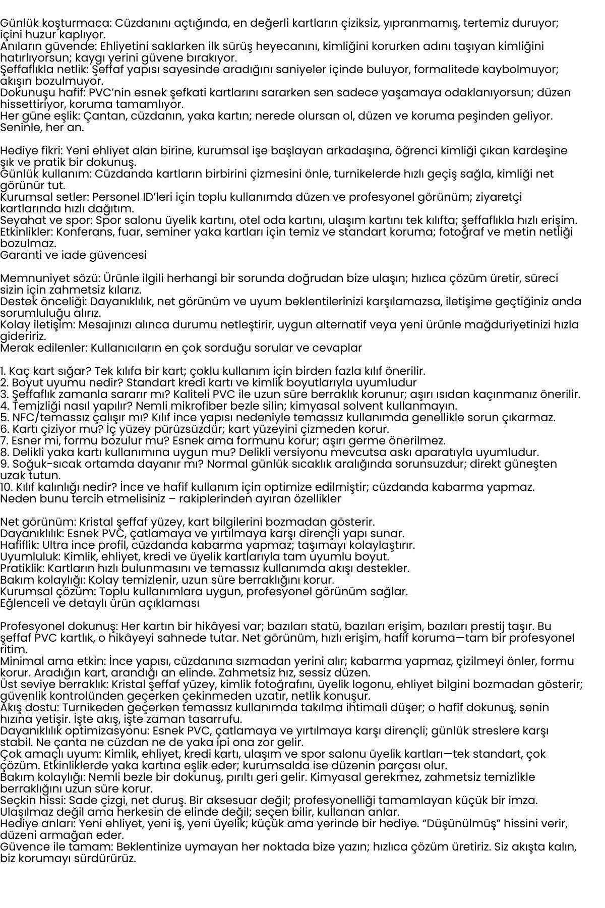  PVC Kartlık – Ehliyet, Kimlik, Kredi Kartı Koruyucu Şeffaf Plastik Kılıf 722420