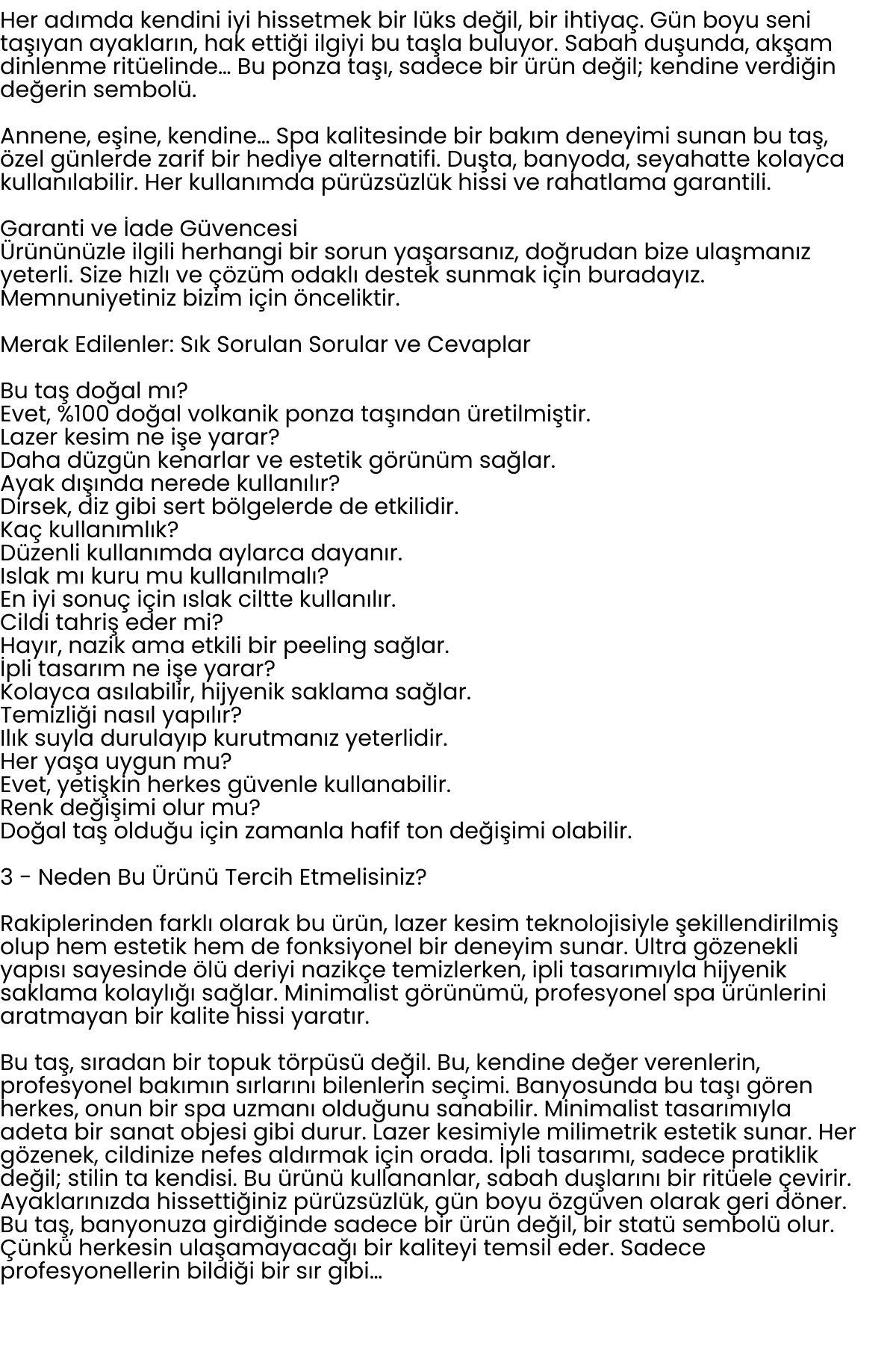 Lazer Kesim Doğal Ponza Topuk Taşı – Ayak Bakımı İçin Profesyonel Cilt Temizleyici 715691