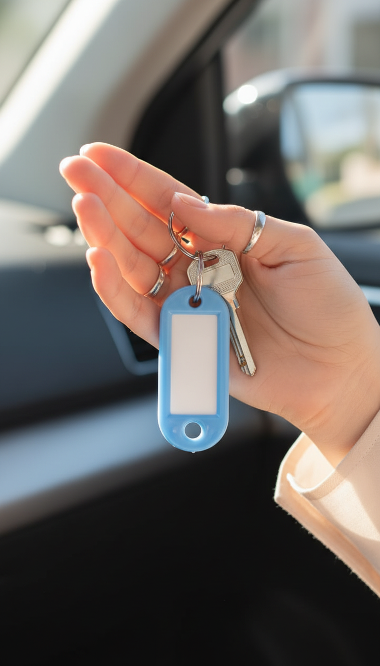 Etiketli 3'lü Anahtarlık Halkası – İsim Yazılabilir, Metal Halka ile Şık Tasarım 722421