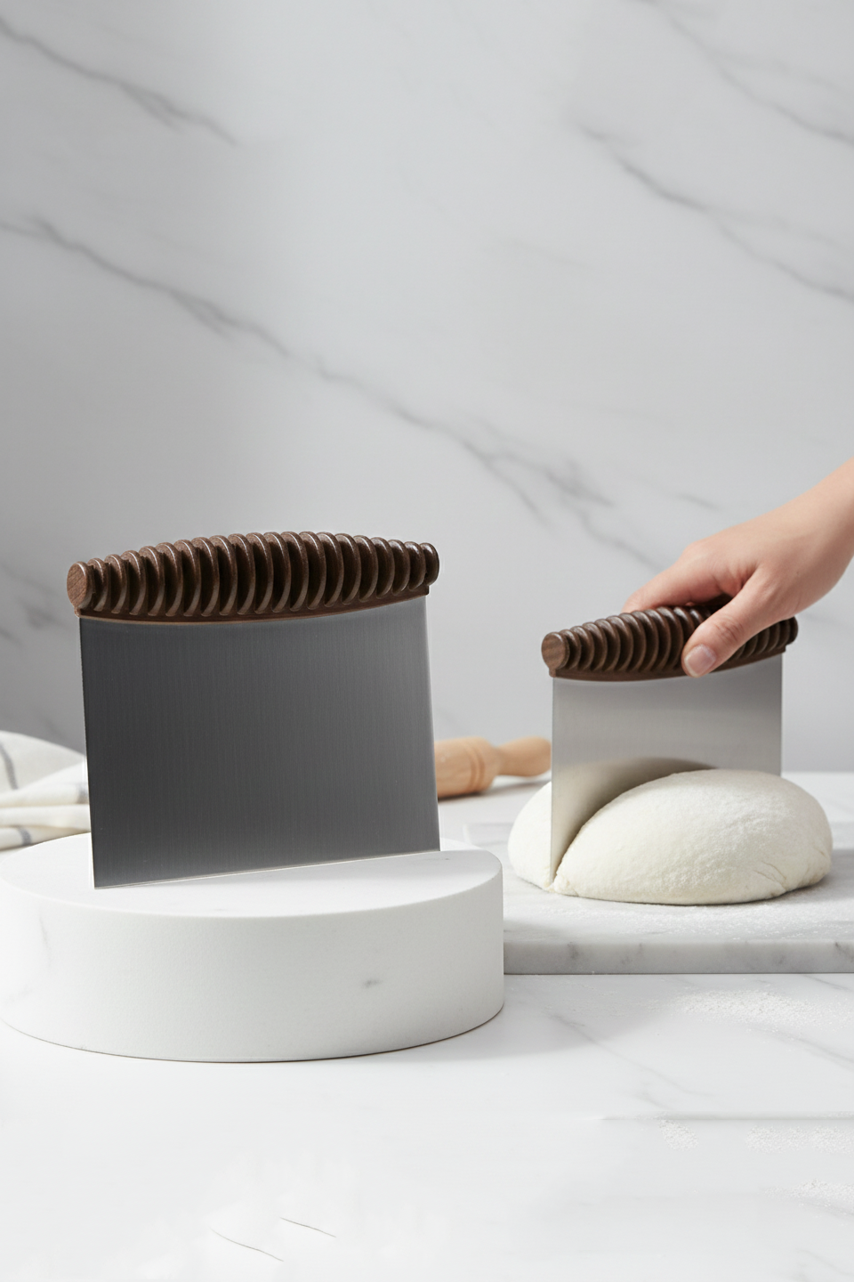 Hamur Kesme ve Şekillendirme Spatulası Paslanmaz Çelik – 12x10,5 cm  722423