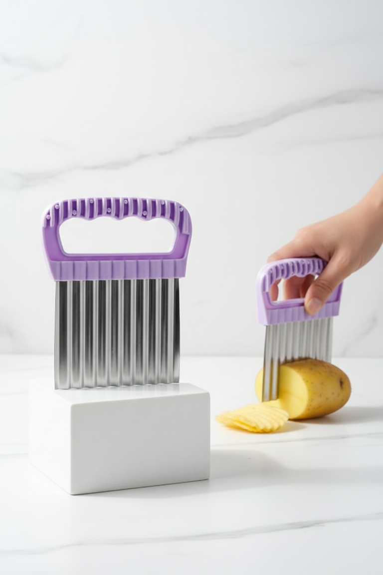 Şekilli Pratik Cips Dilimleyici Paslanmaz Çelik  – 9x13 cm 722424