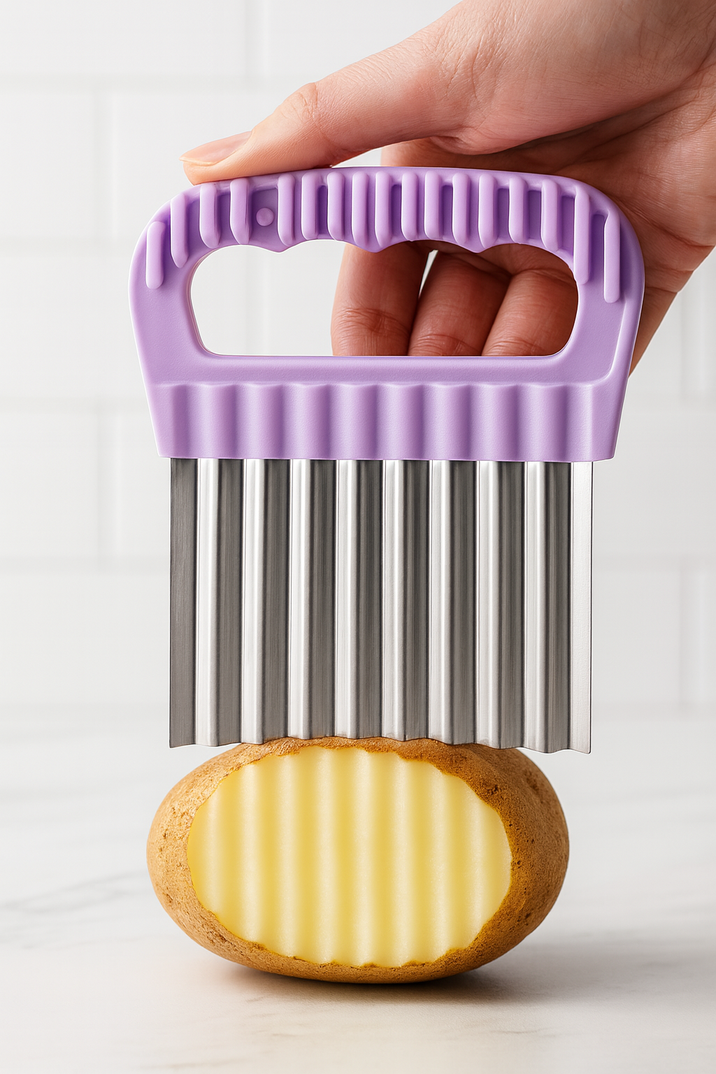 Şekilli Pratik Cips Dilimleyici Paslanmaz Çelik  – 9x13 cm 722424