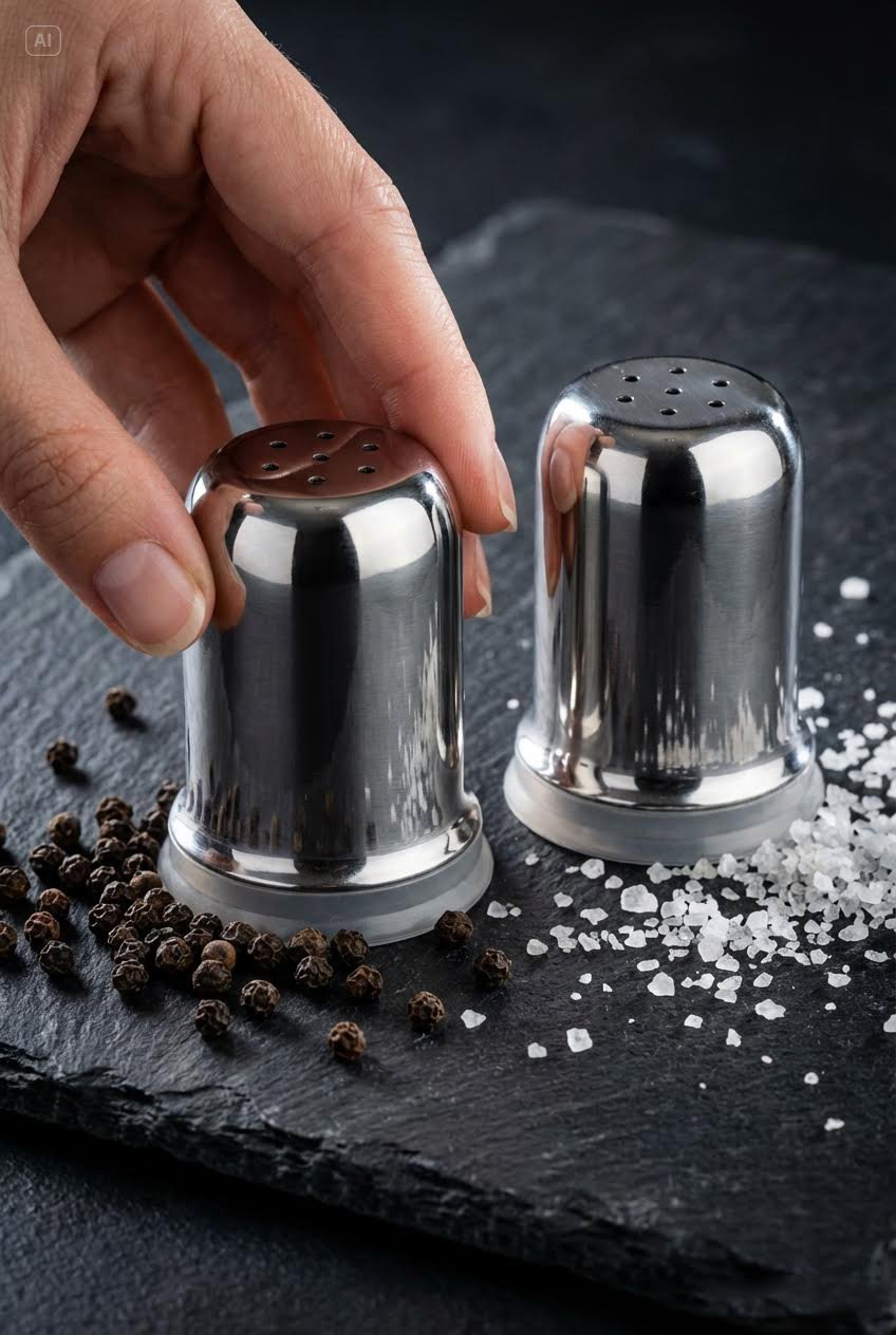 Inox Mini Tuzluk - 12 li SET Paslanmaz Çelik – 6x3,5 cm Şık Sofra Yardımcısı 722426