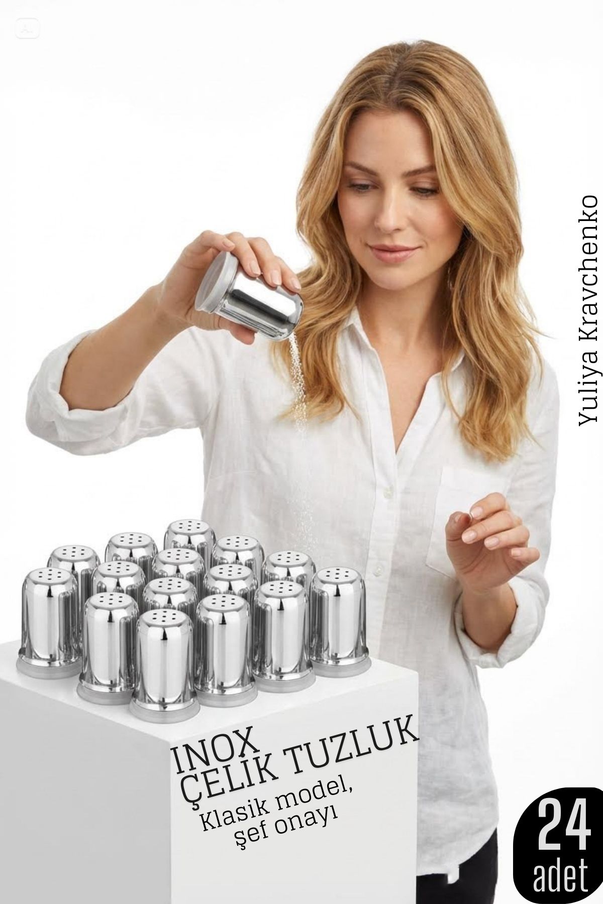 Inox Mini Tuzluk - 24 LÜ SET Paslanmaz Çelik – 6x3,5 cm Şık Sofra Yardımcısı 722427