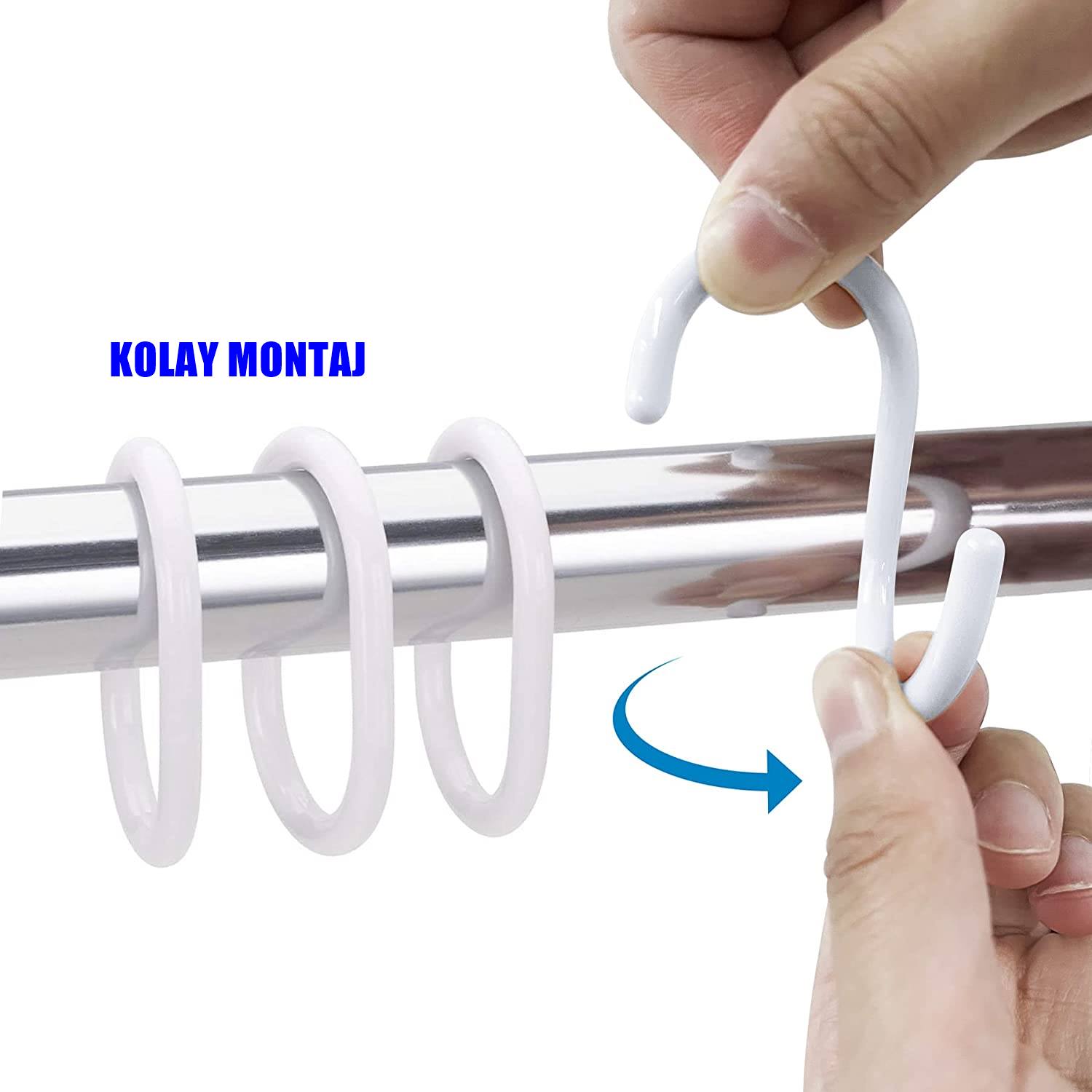 Banyo Perde Halkası   Dayanıklı, Kolay Takılan, Şık Tasarım 722429