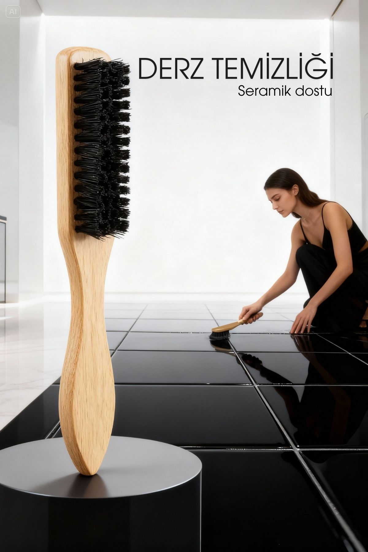 Ahşap Saplı Derz Temizleme Fırçası – Hassas Seramikler İçin Bristol Kıllı Fırça 722437